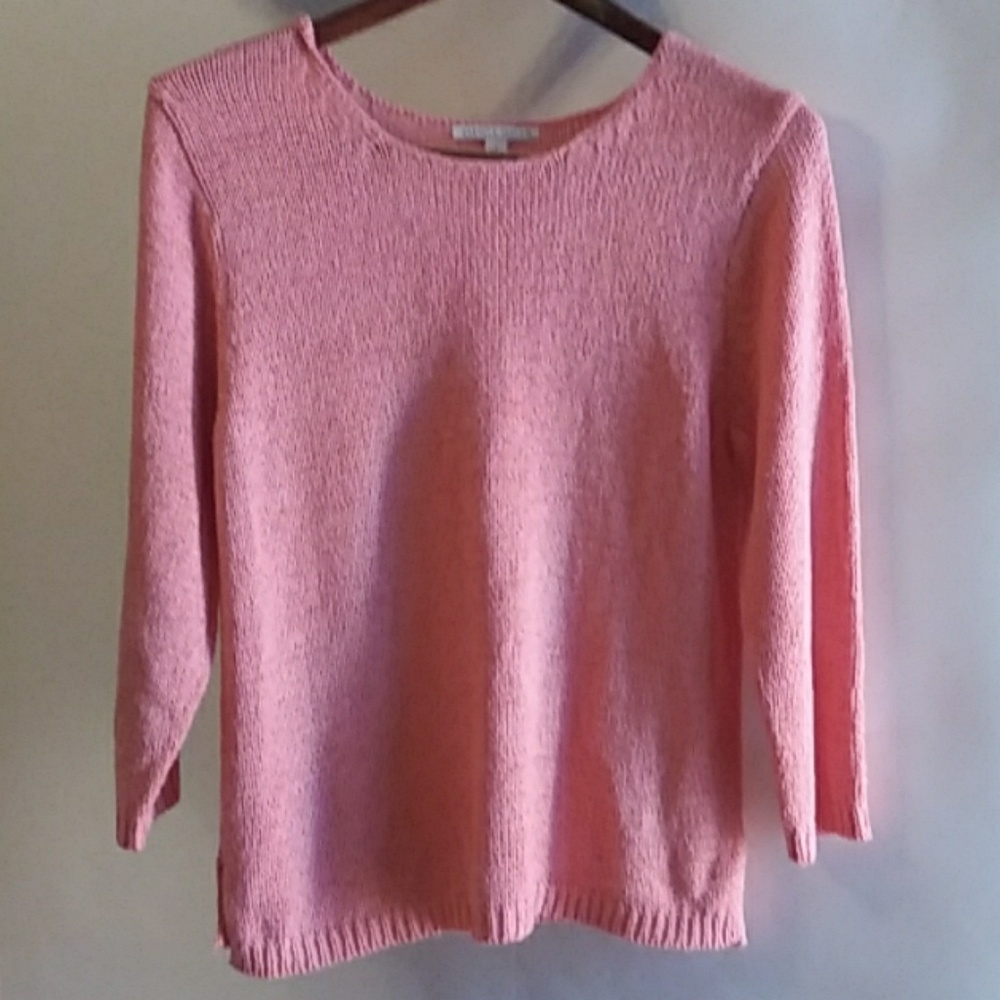 Coral See-Through Sweater